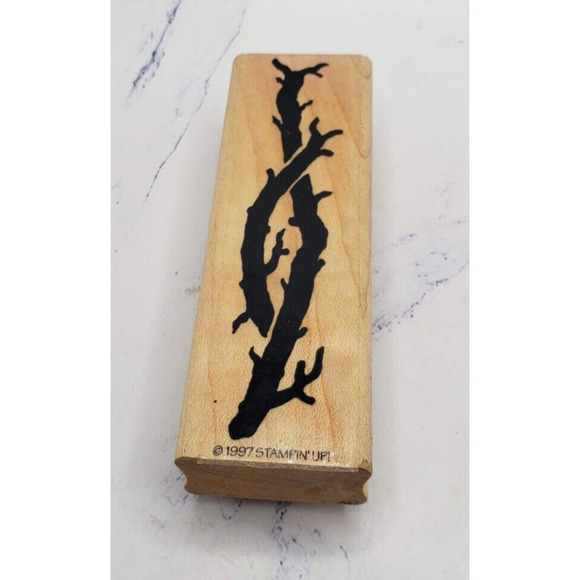 Stampin Up Decorative Tree Branch Border Wood Mounted Rubber Stamp - Picture 1 of 8